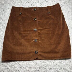Sezane Brown Corduroy Mini Skirt